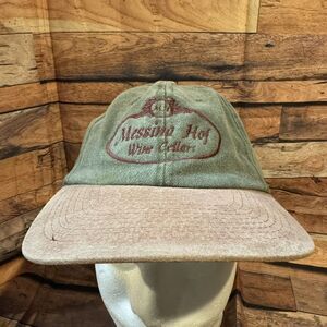 Messina Hof Wine Cellars Logo Green Hat Suede Bill Strapback Adjustable Cap